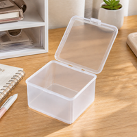 Frosted Storage Box with Hinged Lid, Dustproof PP Storage Containers, Desktop Organizer for Craft Supplies, Toys