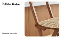 Foldable Folding Stool with Woven rearrest French & design Folding Counter Stool with rearrest Southeast Asian influenced Tall Chair Space-Saving for Cafe Owners, Restaurant Managers, Dessert Shop, Kitchen Island, events, Balcony
