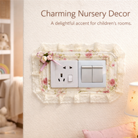 Cover Decorative Lace Outlet Covers, Polyester Cotton Wall Plate Protector for Living Room Bedroom, Dust Frame