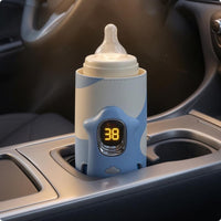 Adjustable Temperature Portable Electric Bottle Warmer Fast Heating Portable Baby Bottle Warmer Compact for Parents, Babies, on the Move