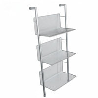 Foldable Multi-Tier Display Rack Sturdy Frame Magazine Holder Adjustable Height