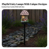 Sun-Powered Garden Stake Light Waterproof Polyresin Home Lawn Lamp Weather Resistant Fairy Garden Stake Light for Homeowners, Gardeners, Pathway, Yard