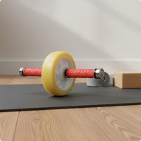 Core Roller Wheel Metal Handles Ab Exercise Wheel Silver End Cap for Indoor