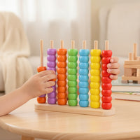 Child-Centered Bead Matching Toy Stacking Bead Sorting Board with Rods Educational Developmental for Homeschool
