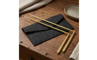 2 Pieces L-Shaped Dowsing Rods Pointed Tips Brass Dowsing Rods Felt Pouch