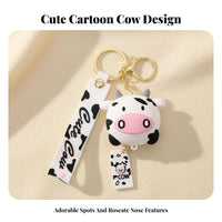 Cute Design Cartoon Cow Keychain Fashionable Cow Figure Key Loop Soft Material for Children, Teenagers, Car Keys, Backpack Decoration