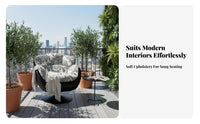 Italian ofsign Upholstered rotating Armchair Winter & Summer Use Round rotating Armchair Interchangeable slipcovers Lounge Chair Moofrn aesthetic for Reaofrs, Homeowners, Parents, Living Room, Balcony, Home Office, perusing corner