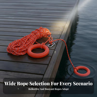 High Visibility Floating Rescue Rope with Loop Long-Lasting Material Reflective Water Throw Rope Resistant for Swimming Pools, Kayaking
