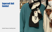 Winter Knitted Scarf, Korean Cartoon Creature, Unisex Neck Warmer, Soft Yarn, Gift