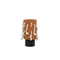 Vase with Rope Home Decor Cylindrical Vase Matte Flower Arrangement Container for Entryway