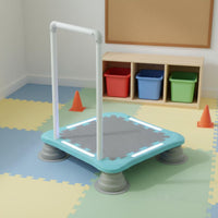 Kids Trampoline with Handle Anti-Tip Stability Mini Trampoline with Handle Jumping Rebounder Rounded Corners Tactile Play Toy