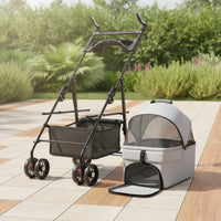 Mesh Pet Stroller with Detachable Carrier Spacious Pet Stroller with Cup Holder Lightweight Stable for Small Pets, Dogs