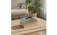 Desktop Tissue Box Semicircular Stainless Steel Tissue Box Sleek Dispenser for Coffee Table