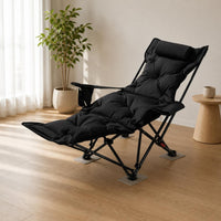 Reclining Chair with Footrest Four-Position Patio Recliner Metal Frame