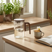 Glass Teapot Tea Separation Houseware Wood-Grain Handle