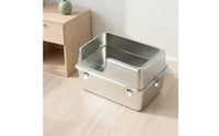 Stainless Steel Waste Pan Easy-Tohygienic Waste Pan with High Sides Odor-Resistant Pet Supply for Cats