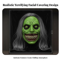 Scary Character Craniumpiece Horror-Themed Grinning Ghoul Headpiece Face Concealing Halloween Accessory for Adults, Party-Party Attendeesers