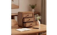 Wooden Cosmetic Storage Cabinet Countertop Makeup Organizer with Drawers Sleek Makeup Storage Cabinet Minimalist for Dressing Table