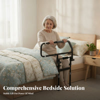 Bed-Assist Handrail Frame Heavy Duty Padded Grip Freestanding Bedside Support Frame Mobility Aid High Weight Capacity