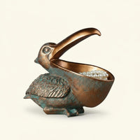 Seabird Resin Figurine Double Use Seabird Key Dish Gaping Beak Design Animal Statue Bowl for Entryway, Desk