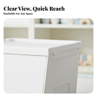 Front-Opening Wheeled Container Clear View Doors Household Storage With casters