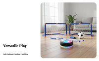 Soft Foam Bumper Hover Soccer Hockey Set Furniture-Friendly 2 in 1 Sports Toy Set Easy Assembly for Family, Girls, Playroom, Home, Outdoor