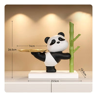 Housewarming Gift Entryway Key Holder Statue Multi-Functional Panda Key Holder Multifunctional for New Homeowners, Living Room, Office Desk