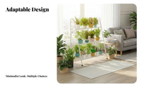 Floor-Standing Multi-Tier Pot Stand Modern design 3-Tier Stepped Plant Stand Space-Saving Flower Shelf Sturdy Frame for Gardeners, Homeowners, Apartment Dwellers, Living Room, Balcony, Indoor, Outdoor