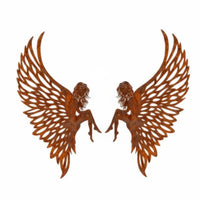 2 Pieces Hollow-out Angel wing decor Rustic Elegance Enchanting Angel Wall Home Decor Decoration for Living Room