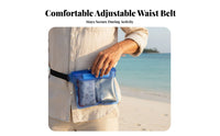 Waterproof Fanny Pack Thickened PVC Material Swimming Phone Protector Bag Adjustable Strap Three-Fold Watertight Pouch for Swimmers, Beachgoers