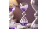 Bubble-Textured Hourglass Clear Liquid-Filled Hourglass Compact Desk Sculpture for Shelf, Bedside Table