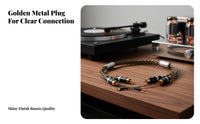Turntable Tonearm Cable Shiny-Plated LP Vinyl Player Audio Cable