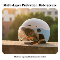 Lightweight Summer Riding Helmet Shock Resistant Half-Face Motorcycle Helmet Breathable Adjustable Fit for Women