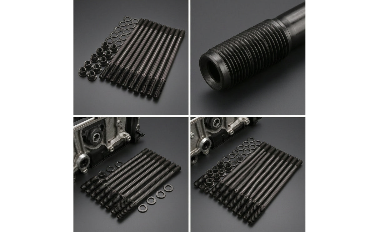 High-Grade Head Stud Kit with Washers Replacement Cylinder Head Studs Compatible Hardware Premium Quality for Automotive Workshops