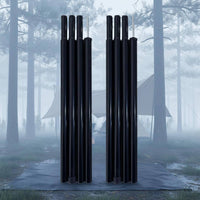 2 Pieces Foldable Tent Pole Set Easy Assembly Adjustable Tarp Pole Set Foldable Awning Support Rod Rust-Resistant
