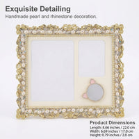 Ornate Pearl Rhinestone Photo Frame, Vintage A4 Photo Frame Ornate Gold, Vintage Photo Frame for Wall Hanging