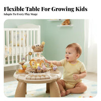 Multi-Functional Toddler Music Desk Parent-Child Interaction 2-in-1 Musical Learning Station With Lights Infant Toy Adjustable Volume for Babies 6-18 Months, Infants, Toddlers, Playroom, Nursery, Living Room, Home
