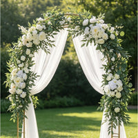 Artificial Flower Arch Decoration for Wedding, Oxford Cloth Horn Door Set