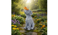 Dog Statue with Solar Light -Look Garden Statue with Solar Lantern Energy-Efficient Dog Figurine