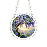Layered Acrylic Puzzle Suncatcher Clear Frame Jigsaw Window Hanging Light-Catching Round Acrylic Decoration