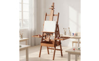 Easel with Storage Tray Foldable Easel with Compartment Adjustable Beechwood for Artists, Painting, Home Studio