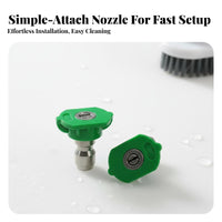 Color Coded 25 Degree Pressure Washer Nozzle Rust-Resistant Green Pressure Washer Tip Heavy-Duty for DIY Enthusiasts, Driveway Cleaning