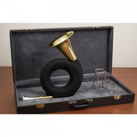 Brass Instrument Gold Colored French Brass Instrument Includes Stand Musical Equipment for Orchestra, Band, Practice