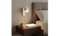 Built-in Switch Wall Lamp with Reading Light Modern Design Bedside Reading Light Adjustable Head Rotatable Wall Sconce Space Saving for Hotel, Study