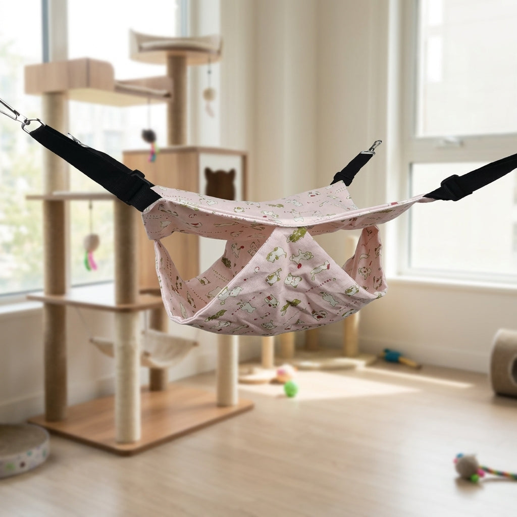 Double Layer Rat Hammock with Hooks, 35cm Rat Hammock for Chinchilla and Sugar Glider, Fleece Cage Bed for Hamster and Cat