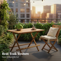 3 Pieces 3-Piece Foldable Dining Set Leisure designPiece Folding Dining Set Space-Saving Outdoor Furniture for two people, Adults, Balcony, Patio, Yard