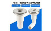 Corrosion-Resistant Marine Drain with Stainless Trim Low-Profile Marine Drain Outlet Polished Thru-Hull Connector Long-Lasting for Yacht