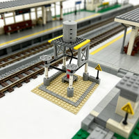 Tan Baseplate Fuel Loading Scene Cylindrical Tank Brick-Built Fuel Scene Gray Platform