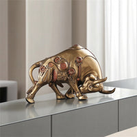 Mechanical Bull Figurine Steampunk Bull Figurine Ornament for Bookshelf