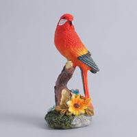 Realistic Bird Figurine Textured Bird Sculpture Tabletop Birds on a Branch Ornament Compact for Bookshelf
